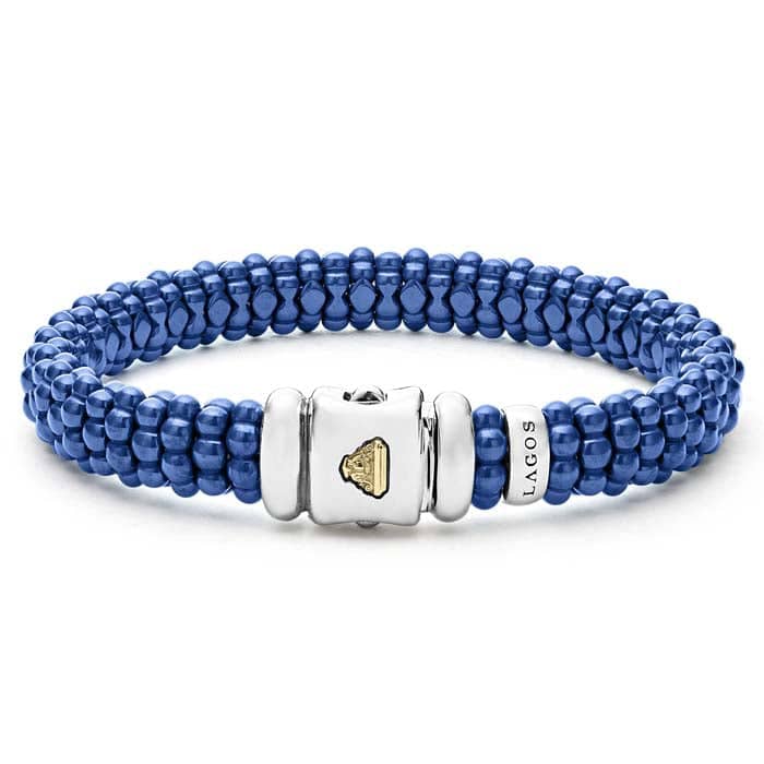 Load image into Gallery viewer, LAGOS Ultramarine Blue Caviar Ceramic Rope Bracelet in Sterling Silver
