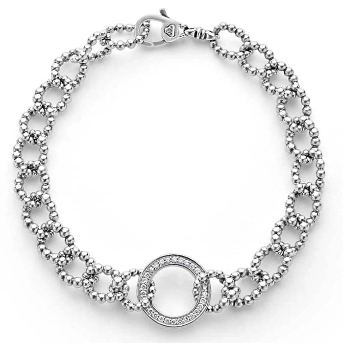 LAGOS Diamond Circle Link Bracelet in Sterling Silver
