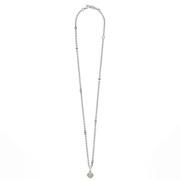 Load image into Gallery viewer, LAGOS Diamond Pendant Necklace in Sterling Silver and 18K Yellow Gold
