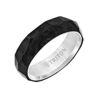 Triton 6.5MM Wedding Band in Titanium and Forged Carbon Fiber