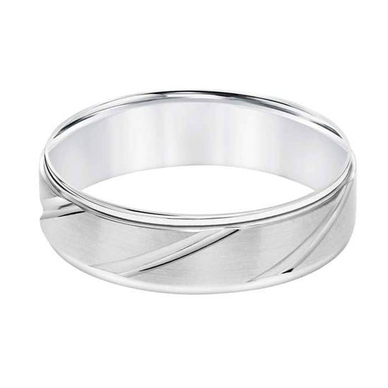 Load image into Gallery viewer, Goldman Men&amp;#39;s 6MM Brushed and Polished Finish in 14K White Gold
