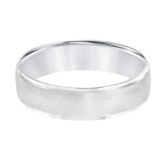Load image into Gallery viewer, Goldman Men&amp;#39;s 6MM Wedding Band with Brushed Half-Dome Center and Polished Edge in 14K White Gold
