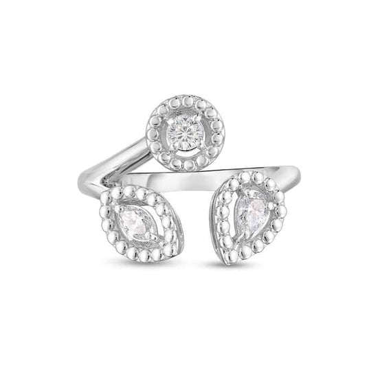 Load image into Gallery viewer, Roberto Coin Dolcetto Three Stone Diamond Ring in 18K White Gold
