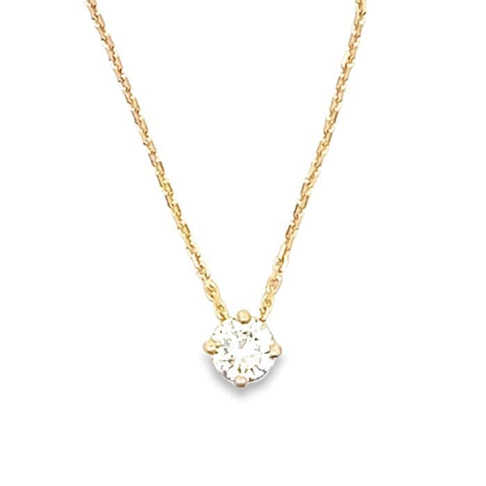 Load image into Gallery viewer, Mountz Collection .31CT Round Solitaire Pendant/Slide in 14K Yellow Gold
