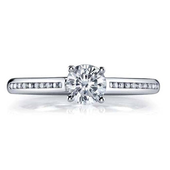 Load image into Gallery viewer, Mountz Collection Diamond Channel Engagement Ring Semi-Mounting in 18K White Gold
