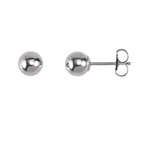 Mountz Collection 5MM Hollow Ball Stud Earrings in 14K White Gold