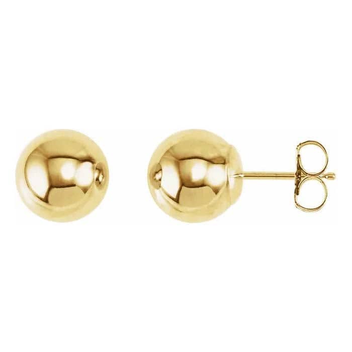Mountz Collection 8MM Hollow Ball Stud Earrings in 14K Yellow Gold
