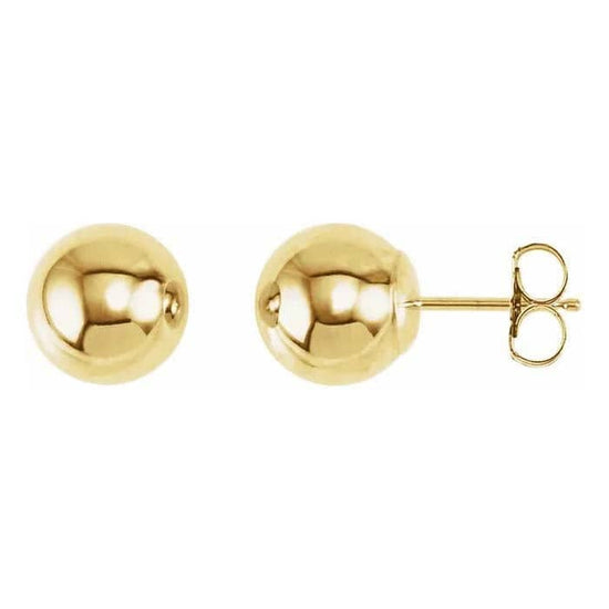 Mountz Collection 8MM Hollow Ball Stud Earrings in 14K Yellow Gold