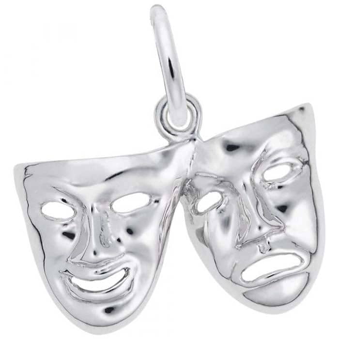 Rembrandt Comedy & Tragedy Masks Charm in Sterling Silver