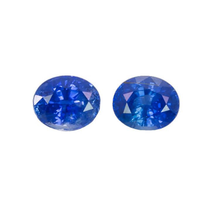 Load image into Gallery viewer, Roger Dery 3.38CTW Blue Sapphire Oval Cut Matched Pair Loose Gemstones
