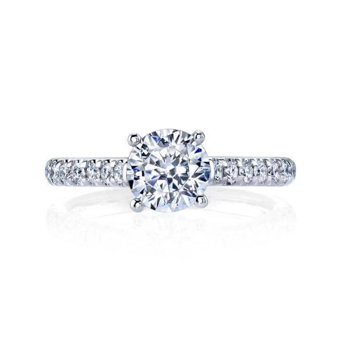 Mountz Collection .28-.34CTW Micro "U" Prong Cathedral Semi-Mounting in 14K White Gold
