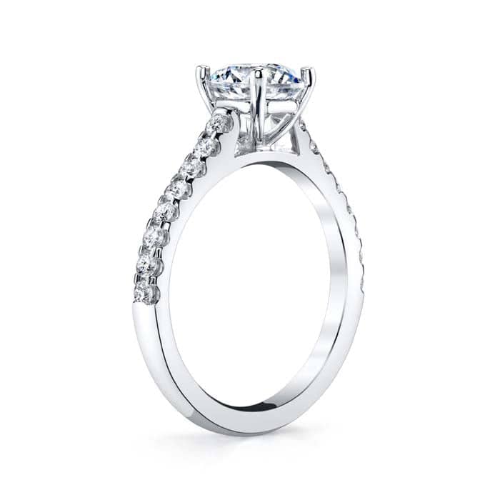 Mountz Collection .28-.34CTW Micro "U" Prong Cathedral Semi-Mounting in 14K White Gold