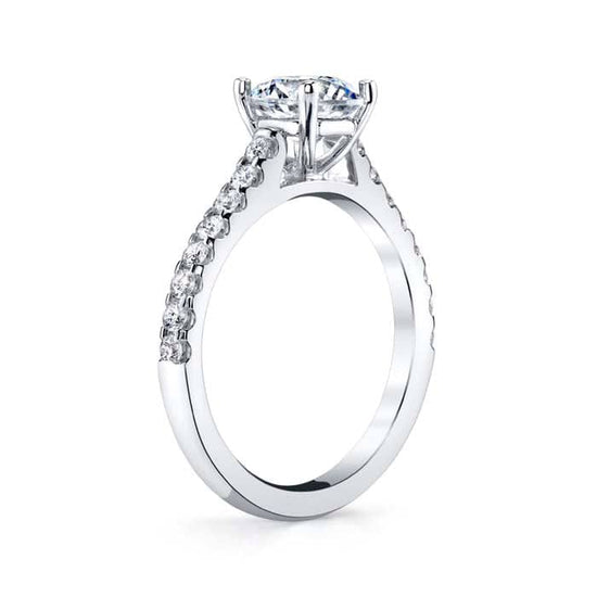 Mountz Collection .28CTW Diamond "U" Prong Engagement Ring Semi-Mounting in 14K White Gold