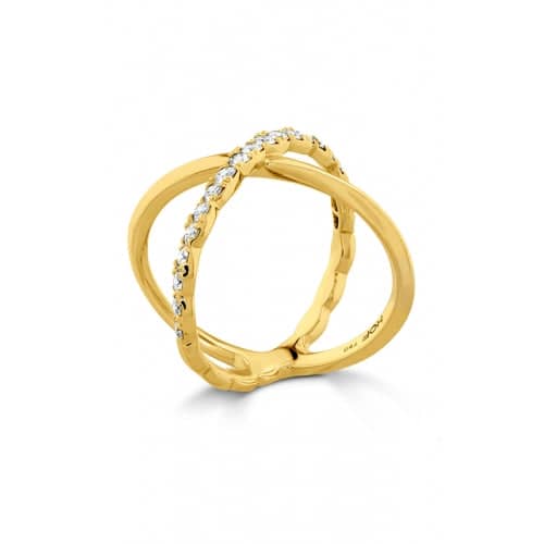 Load image into Gallery viewer, Hearts On Fire Lorelei Criss Cross Ring 18K Yellow Gold

