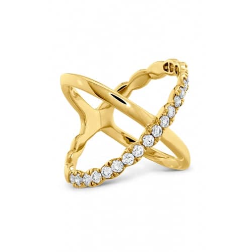 Load image into Gallery viewer, Hearts On Fire Lorelei Criss Cross Ring 18K Yellow Gold
