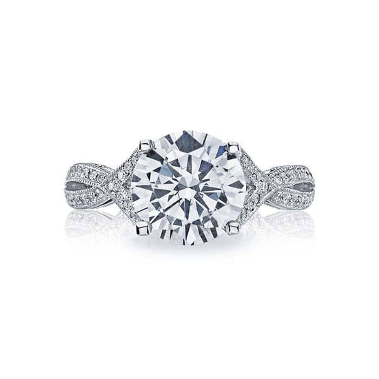 Tacori Ribbon Collection Engagement Ring Semi Mount 18K White Gold with .21CTW Diamonds