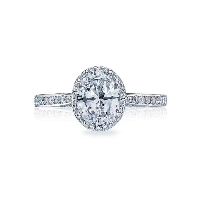 Load image into Gallery viewer, Tacori Dantela Engagement Ring Semi Mount in 18K White Gold with Diamonds
