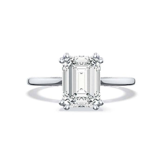Tacori "Simply Tacori" Emerald-Cut Solitaire Engagement Ring Semi Mounting in 18K White Gold