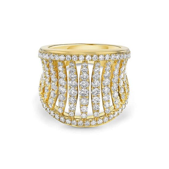 Load image into Gallery viewer, Charles Krypell Pavé Birdcage Ring in 18K Yellow Gold

