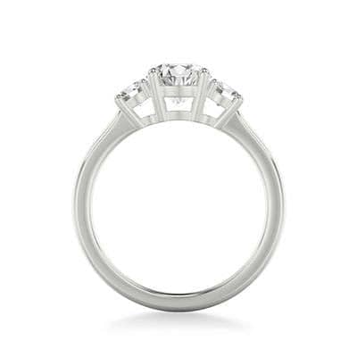 Load image into Gallery viewer, Mountz Collection .70 Center Round Three Stone Engagement Ring in 14K White Gold
