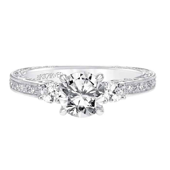 ArtCarved "Rowan" Diamond Engagement Ring Semi-Mounting in 14K White Gold