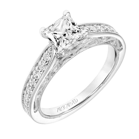 ArtCarved "Blanch" Diamond Engagement Ring Semi-Mounting in 14K White Gold