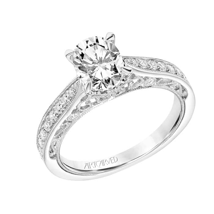 Artcarved "Vera" .44TW Diamond Semi-Mounting in Engagement Ring in 14K White Gold