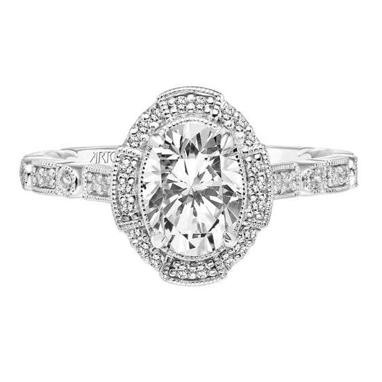 Artcarved "Bessie" Diamond Engagement Ring Semi-Mounting in 14K White Gold