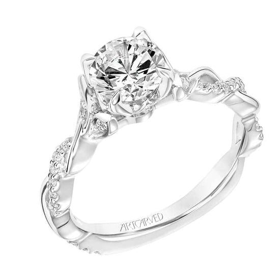 Artcarved "Amaryllis" .20TW Diamond Engagement Ring Semi-Mounting in 14K White Gold