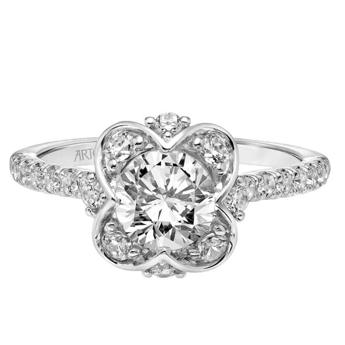 Load image into Gallery viewer, Artcarved &amp;quot;Lillian&amp;quot; .50TW Engagement Ring Semi-Mounting in 14K White Gold
