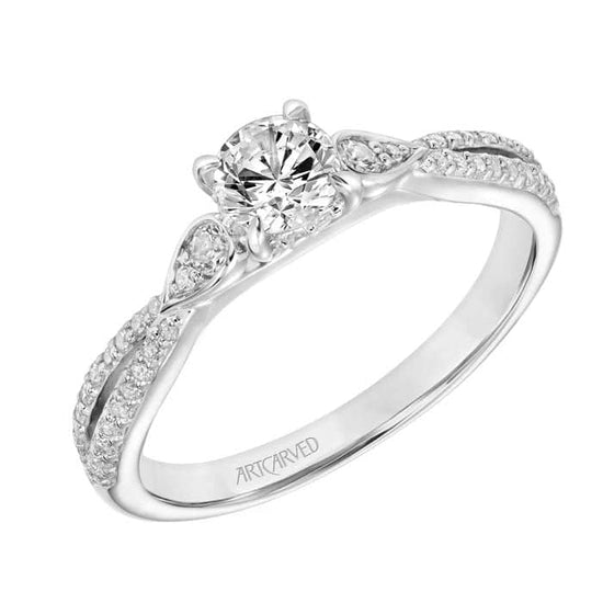 Load image into Gallery viewer, Artcarved &amp;quot;Mara&amp;quot; .30TW Diamond Engagement Ring Semi-Mounting in 14K White Gold
