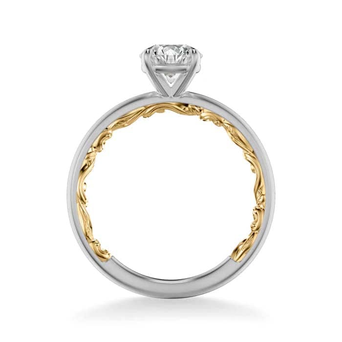 Load image into Gallery viewer, Artcarved &amp;quot;Beryl&amp;quot; Lyric Collection Engagement Ring Semi-Mounting in 14K White and Yellow Gold
