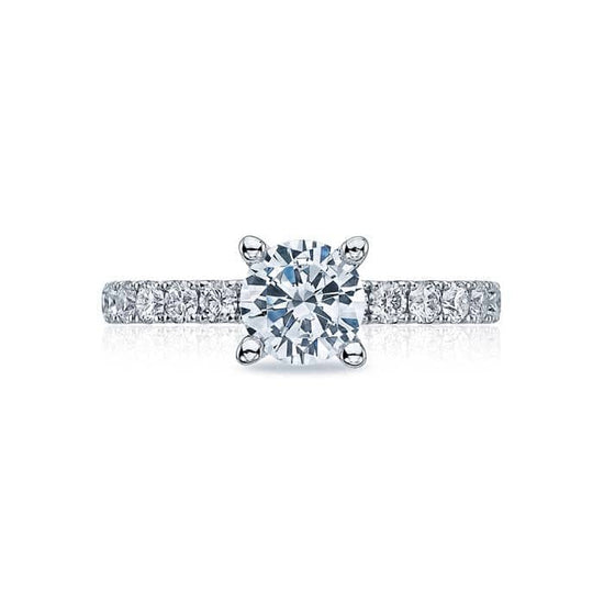 Tacori Clean Crescent Engagement Ring Semi Mount in 18K White Gold with Diamonds