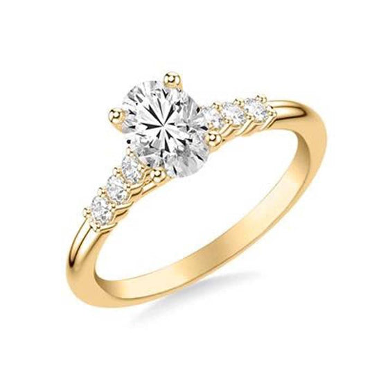 Load image into Gallery viewer, Mountz Collection .70CT Classic Oval Center Diamond Engagement Ring in 14K Yellow Gold
