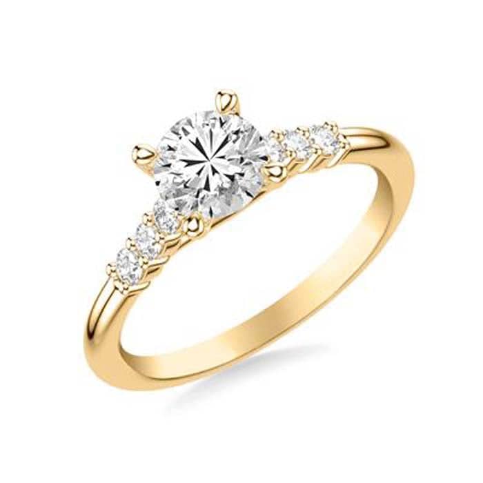 Load image into Gallery viewer, Mountz Collection .70CT Classic Round Center Diamond Engagement Ring in 14K Yellow Gold
