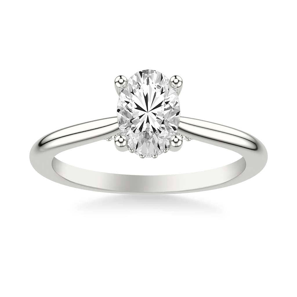 Mountz Collection .70CT Oval Center Diamond Solitaire Engagement Ring in 14K White Gold