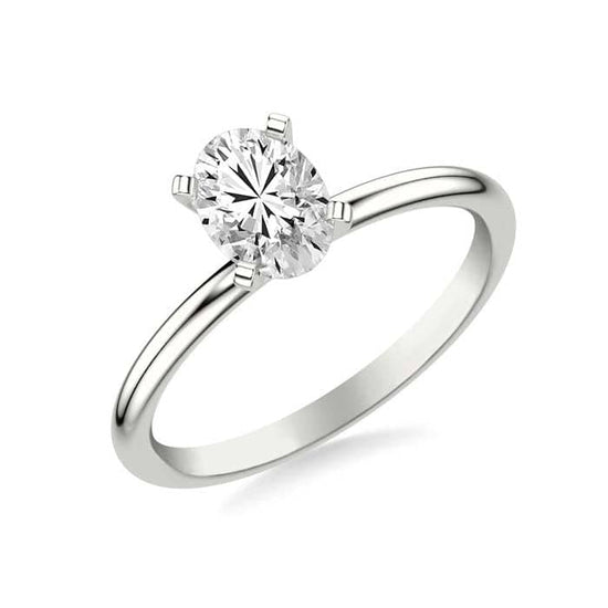Load image into Gallery viewer, Mountz Collection 1CT Oval Classic Solitaire Engagement Ring in 14K White Gold
