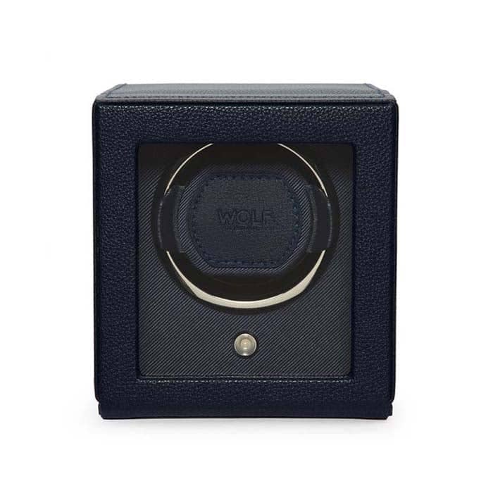 Load image into Gallery viewer, Wolf Designs Navy Blue Cub Single Watch Winder with Cover

