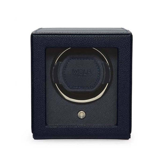 Load image into Gallery viewer, Wolf Designs Navy Blue Cub Single Watch Winder with Cover
