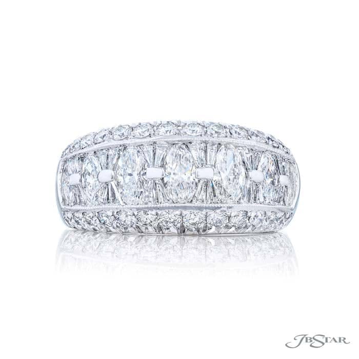 Load image into Gallery viewer, J B Star Marquise and Tapered Baguette Channel Band in Platinum

