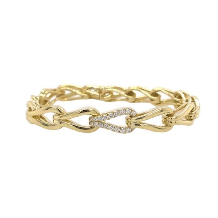 Charles Krypell Diamond Fancy Link Bracelet in 18K Yellow Gold