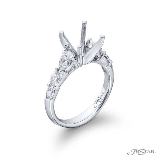 Load image into Gallery viewer, J B Star Oval and Pear Shaped Diamond Semi-Mount in Platinum
