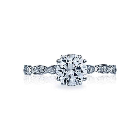 Tacori Sculpted Crescent  Engagement Ring Semi Mount in 18K White Gold with Diamonds