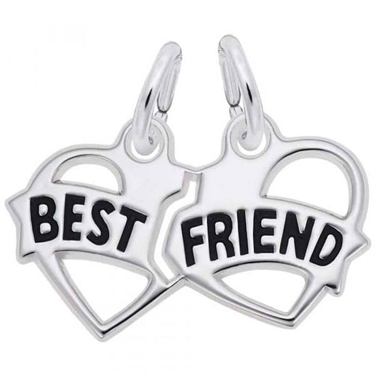 Rembrandt Best Friends Heart Charm in Sterling Silver