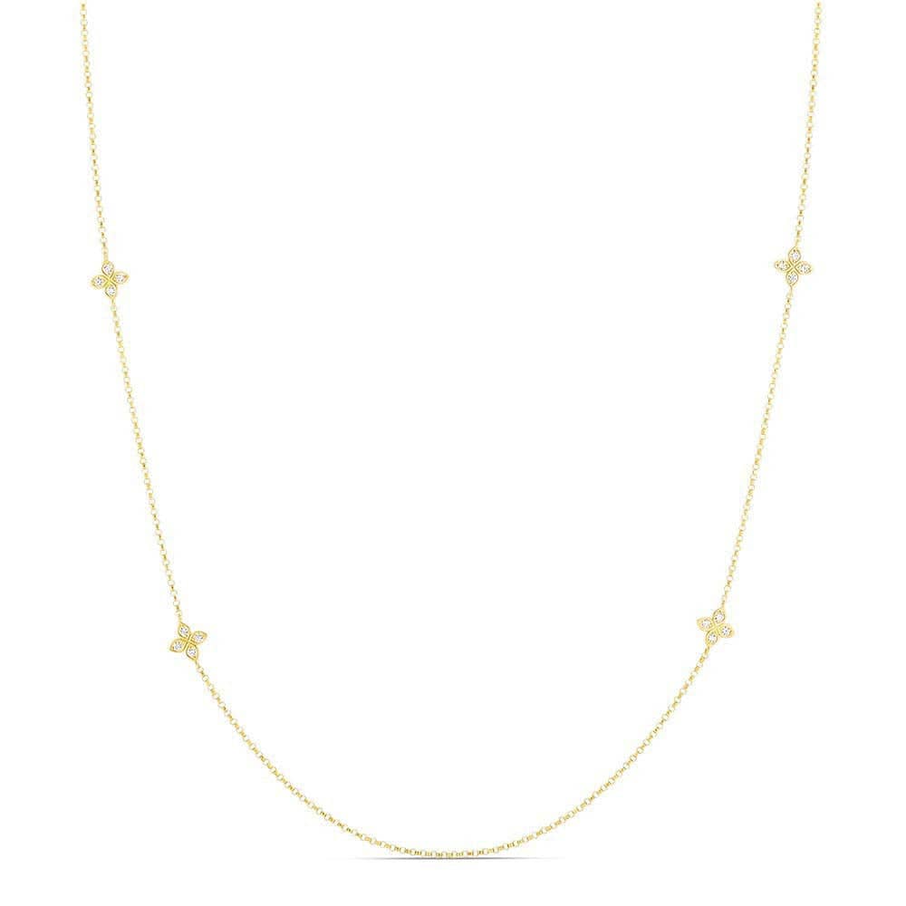 Roberto Coin 36" 10-Station Diamond Love by the Inch Necklace in 18K Yellow Gold