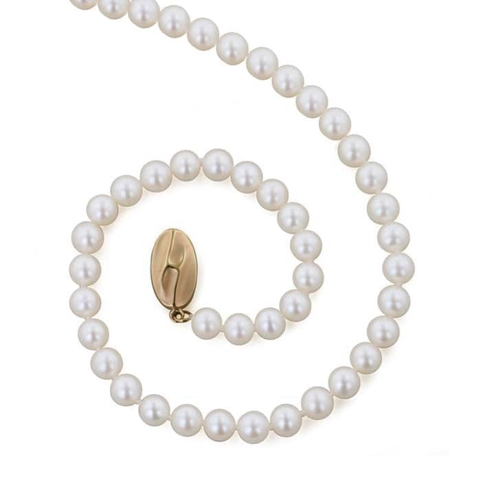 Honora 16" Timeless Pearl Strand Necklace with 14K Yellow Gold Clasp