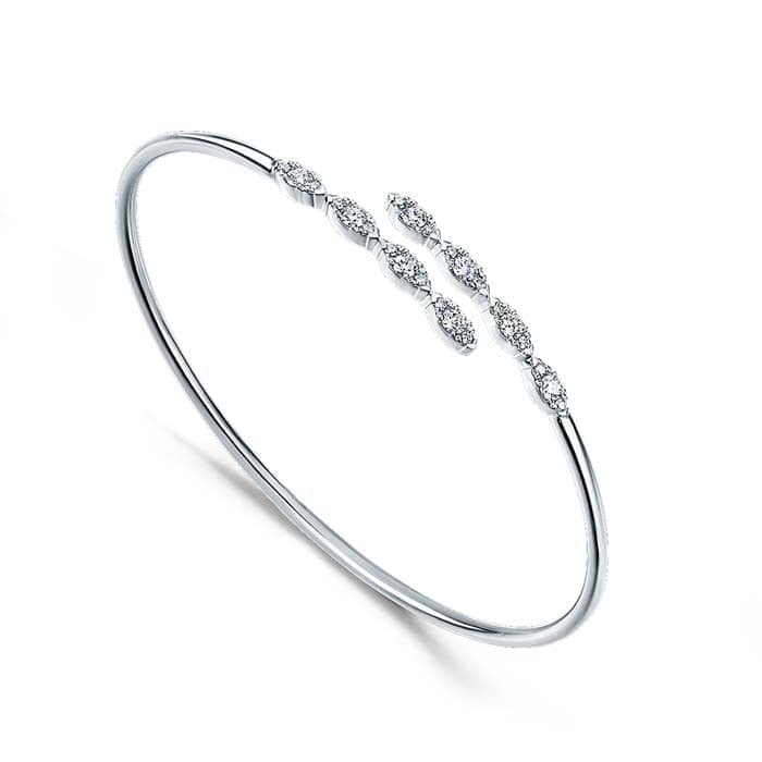 Hearts On Fire .50-.58CTW Aerial Marquis Flexi Bangle in 18K White Gold