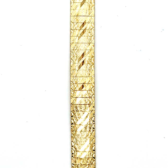 Estate 7" Textured Fancy Link Bracelet in 14K Yellow Gold