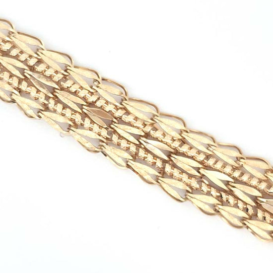 Estate Multi-Row Fancy Link Bracelet in 14K Yellow Gold