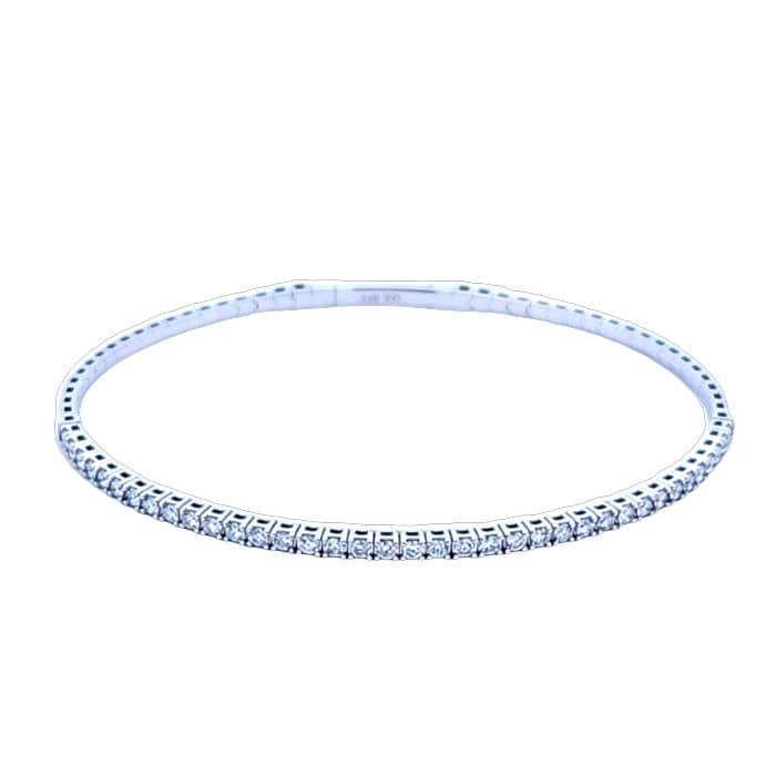 Mountz Collection Diamond Flexible Bangle Bracelet in 14K White Gold